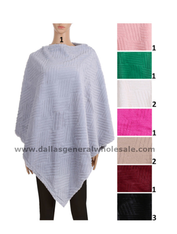 Ladies Trendy Fuzzy Soft Ponchos Wholesale