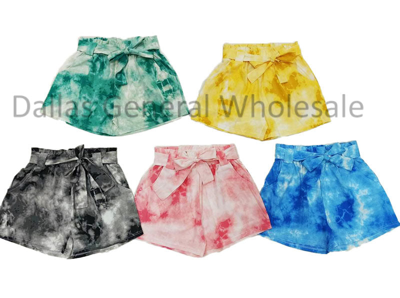 Girls Cute Tye Dye Pull On Shorts Wholesale