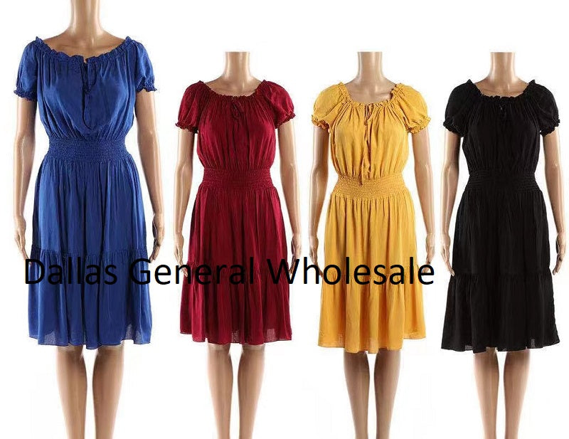 Fashion Solid Color Short Dresses Wholesale