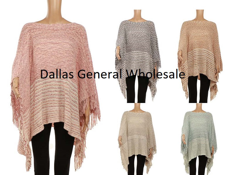 Women Cute Fashion Soft Sweater Ponchos Wholesale
