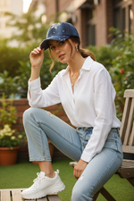 Rhinestone Butterfly Embellished Washed Denim Baseball Caps Wholesale