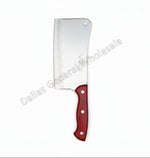 Knife with a red handle on a white background