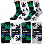 Men Funky Leaf Print Crew Socks Wholesale