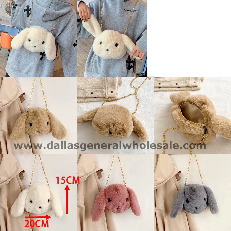 Girls Plushy Bunny Shoulder Bags Wholesale