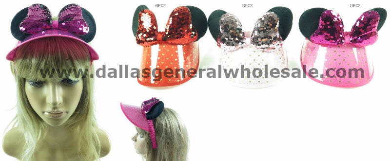 Little Girls Cute Plush Mouse Ear Visor Caps Wholesale