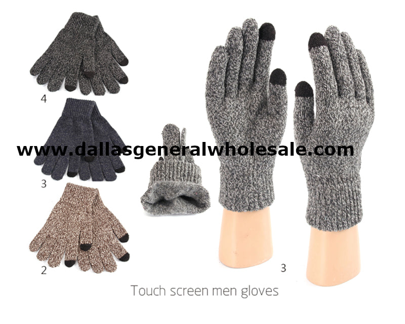 Men Knitted Thermal Touch Screen Gloves Wholesale