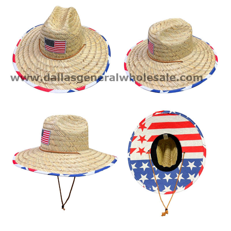 Adults Double Side USA Straw Hats Wholesale
