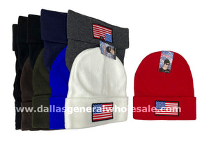 USA Flag Toboggan Beanie Caps Wholesale