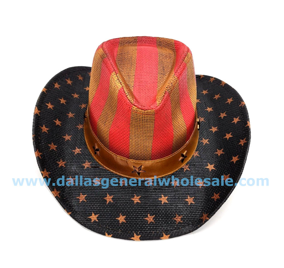 Adults USA Straw Cowboy Hats Wholesale