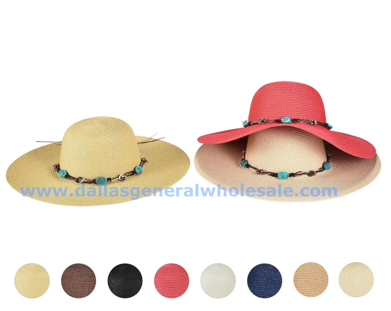 Ladies Fashion Floppy Straw Hats Wholesale