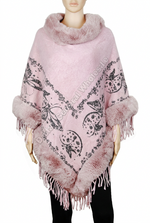 Butterfly Fur Winter Sweater Ponchos Wholesale