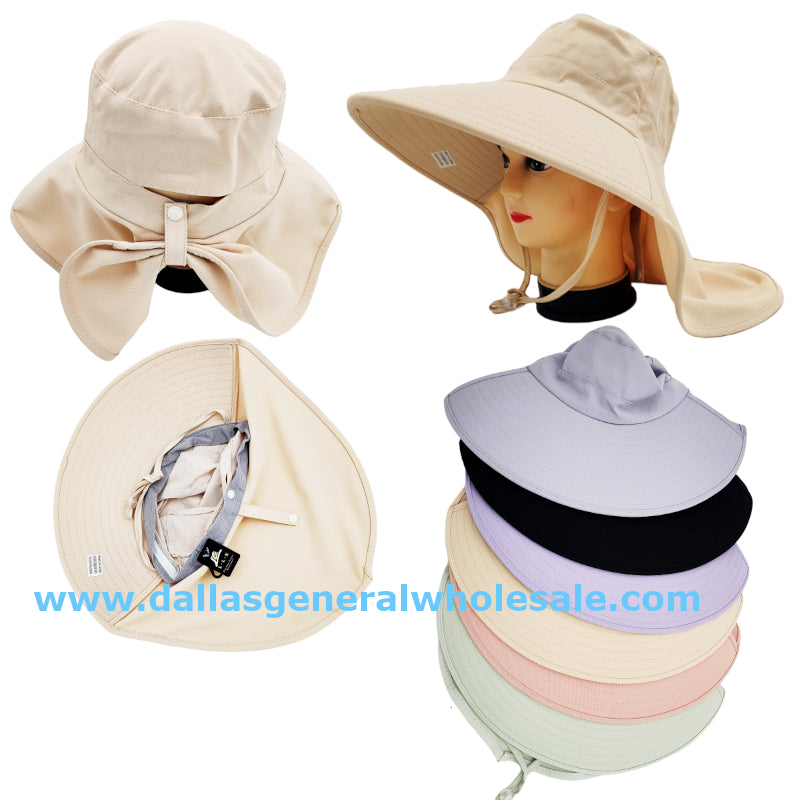 Ladies Foldable Sun Hats with Removable Neck Cover Wholesale