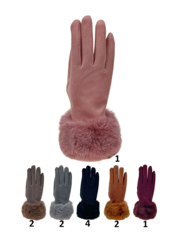 Ladies Winter Fuzzy Gloves Wholesale