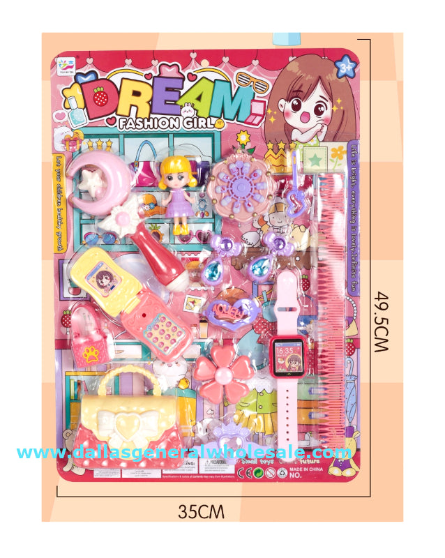 15PC Girls Cardboard Display Toy Beauty Set Wholesale