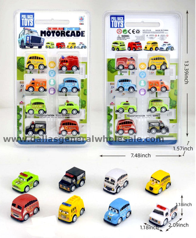 8PC Toy Friction Cars Playset Wholesale