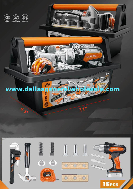16 PC Toy Hand Tools Play Set Wholesale