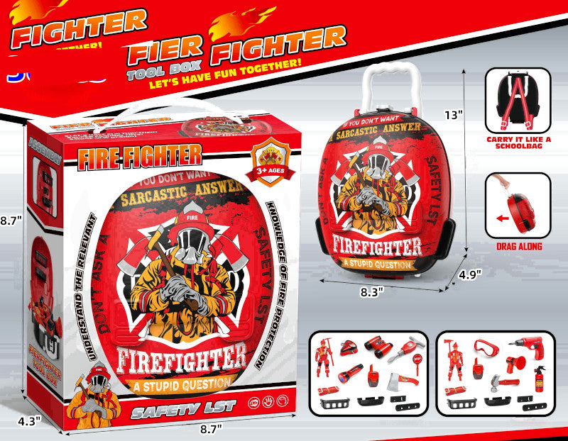 Toy Fire Fighter Backpack Play Set Wholesale