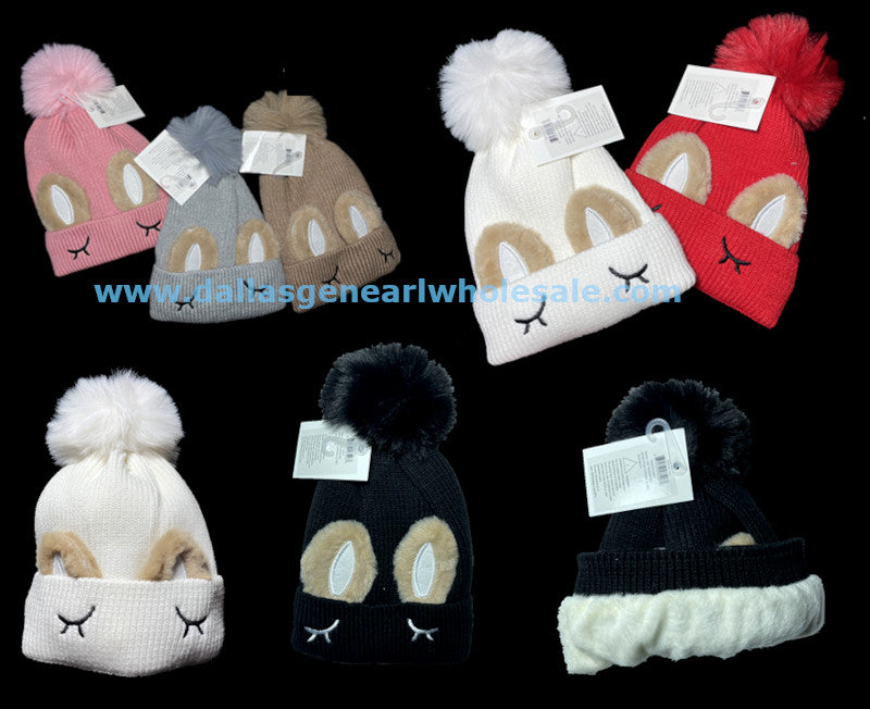 Little Girls Insulated Bunny Beanies Wholesale
