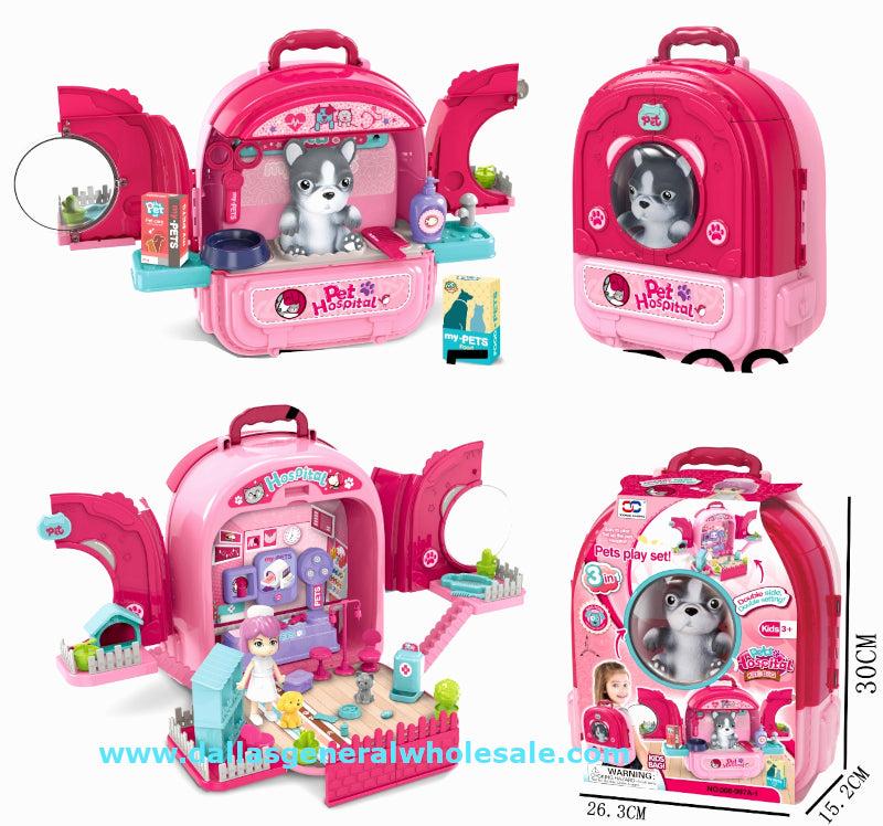 3in1 Puppy Hospital Backpack Toy Wholesale