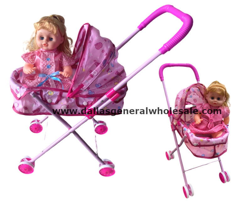 baby toys stroller Toy Stroller with Baby Doll Set Wholesale