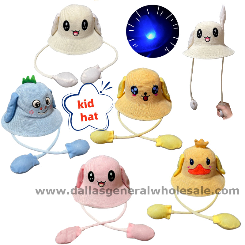 Cute Light Up Ear Moving Animal Straw Hats Wholesale
