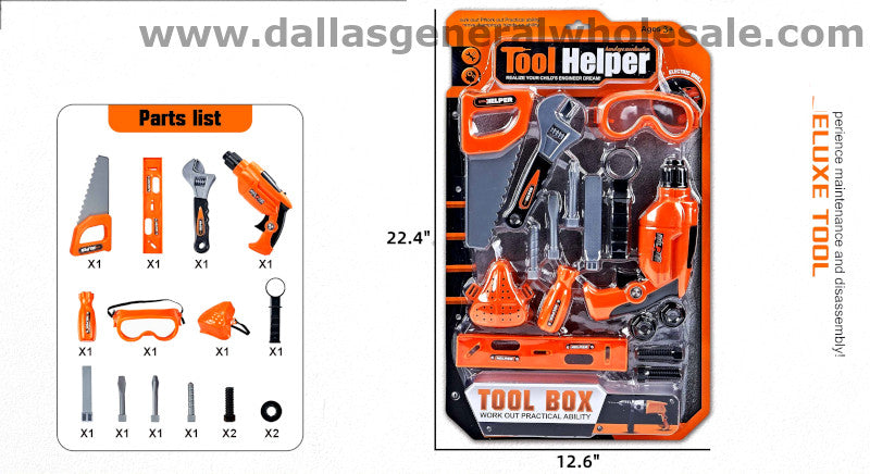 Toy 16 PC Pretend Play Tools Handy Man Sets Wholesale