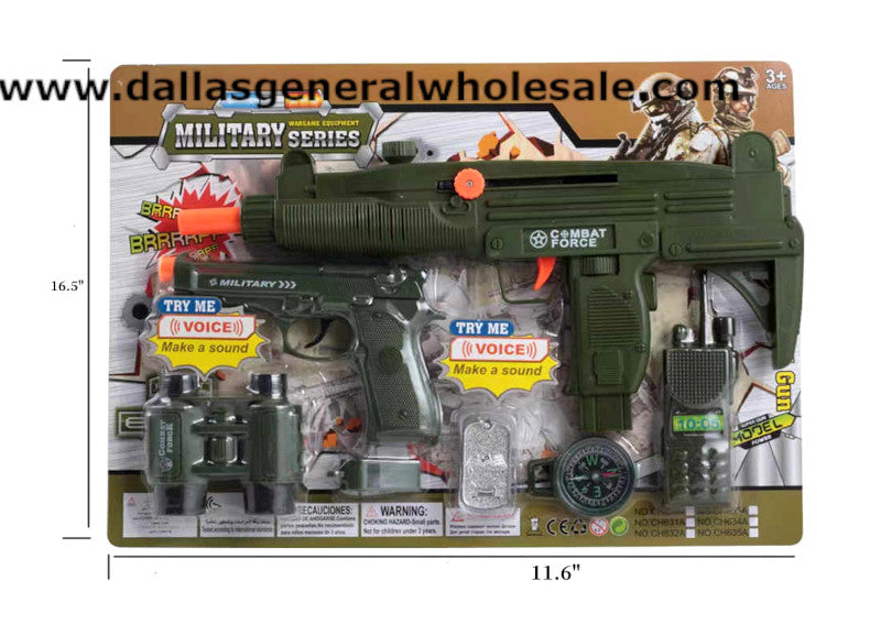 7 PC Toy Pretend Play Military Sets Wholesale