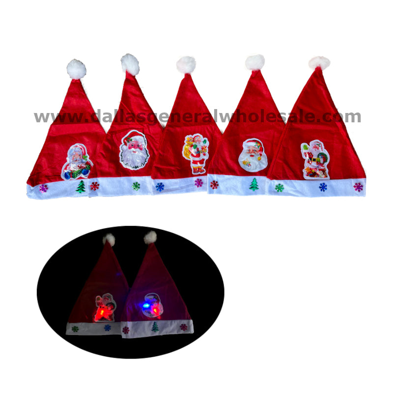 Light Up Xmas Santa Claus Hats Wholesale