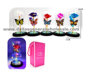 Enchanted Light Up Rose Butterfly in Glass Dome Wholesale