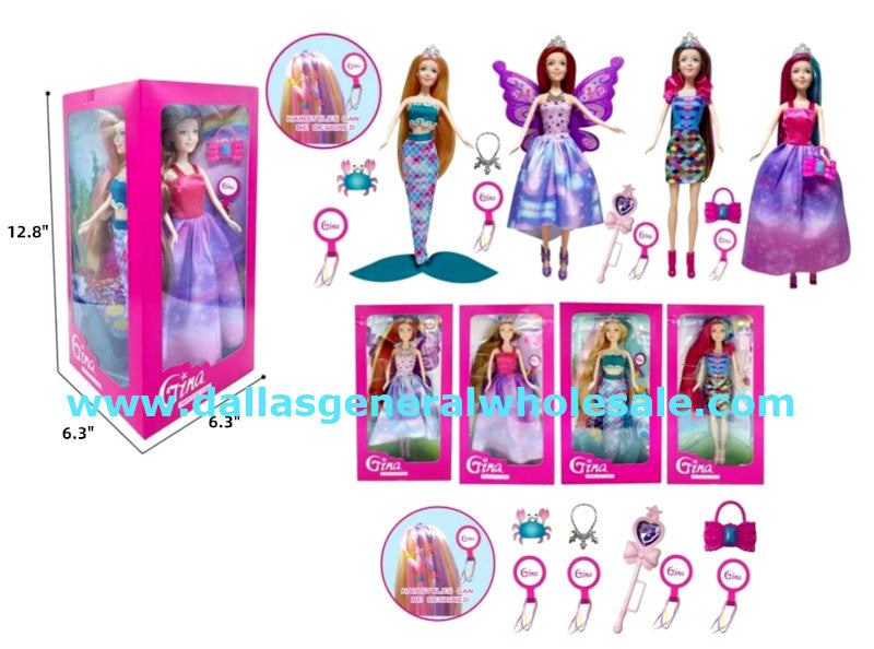 12 PC Princess Dolls Play Set Wholesale