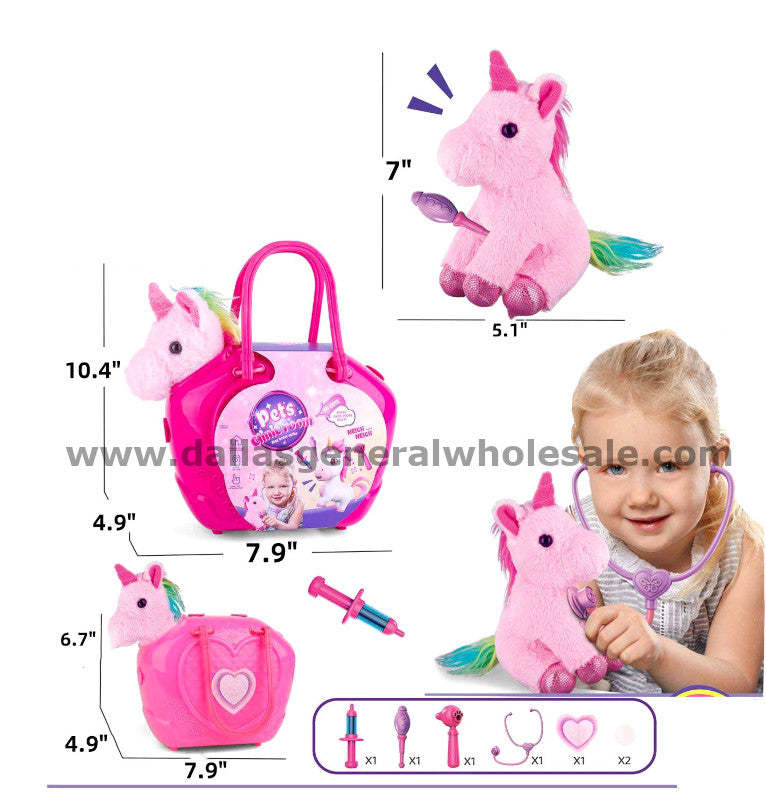 Girls Fluffy Unicorn Clinic Purses Wholesale