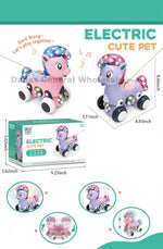 Electric Cute Pet Unicorn Traction Walking Toy with Lights & Music
