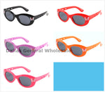 Girls' Oval Sunglasses with Butterfly & Heart Cutout Detail Wholesale