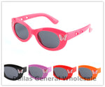 Girls' Oval Sunglasses with Butterfly & Heart Cutout Detail Wholesale