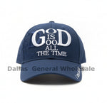 "God Is Good All The Time" Embroidered Baseball Caps — Christian Faith Hats Wholesale