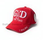 "God Is Good All The Time" Embroidered Baseball Caps — Christian Faith Hats Wholesale