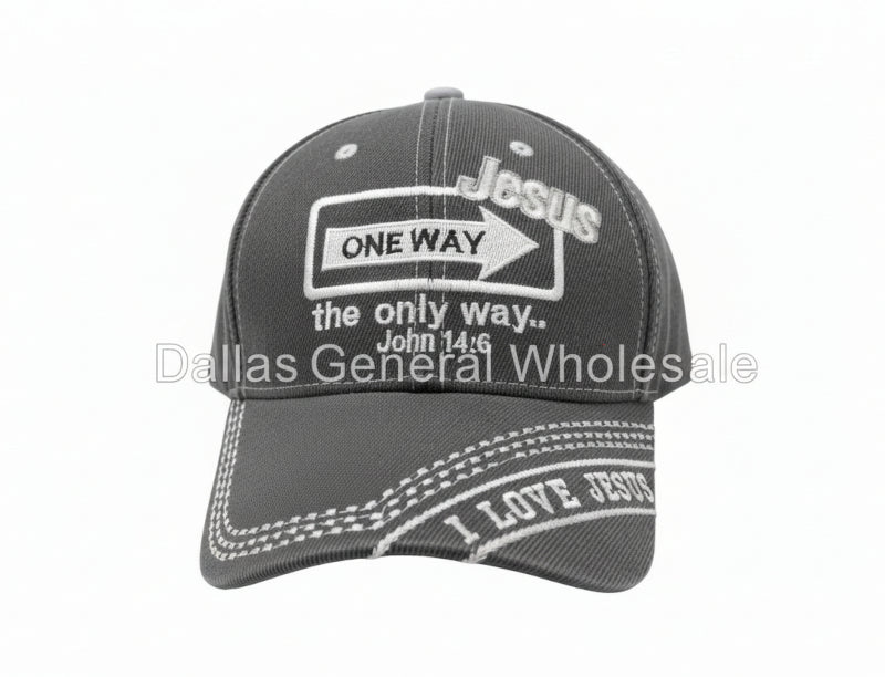 Jesus-One-Way-embroidered-baseball-cap-John-14-6-scripture-I-Love-Jesus ...