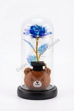 Wholesale LED Light-Up Rose Dome with Plush Bear – Assorted Colors
