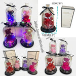 Wholesale LED Light-Up Rose Bear Dome – Assorted Colors