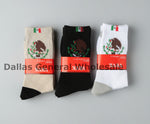 Men's Mexican Eagle Crest Crew Socks Wholesale - 9-11