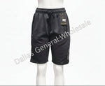 Black shorts on a mannequin against a white background