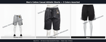 Men's Cotton Casual Athletic Shorts with Zip Pockets & Panel Detail Wholesale