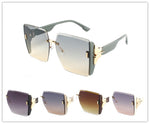 Oversized Rimless Square Sunglasses with Gold Butterfly Wholesale