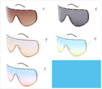 Oversized Shield Sunglasses with Gold Studded Brow Bar Wholesale