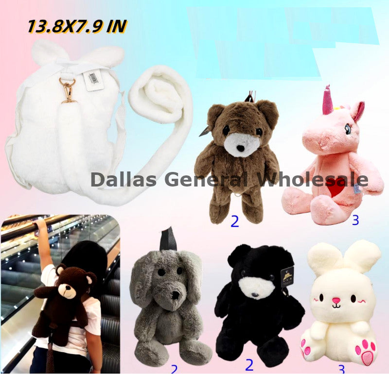 Premium Plush Animal Bags with Leash Collection Wholesale