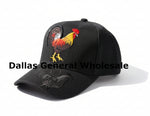Rooster Embroidered Baseball Cap with Bill Embroidery Wholesale