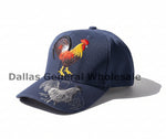Rooster Embroidered Baseball Cap with Bill Embroidery Wholesale