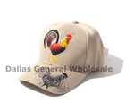 Rooster Embroidered Baseball Cap with Bill Embroidery Wholesale
