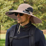Solar Dual Fan Sun Hats — Wide Brim Bucket Hats Wholesale