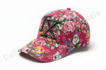 Women "TX" Monogram All-Over Floral Print Baseball Caps Wholesale